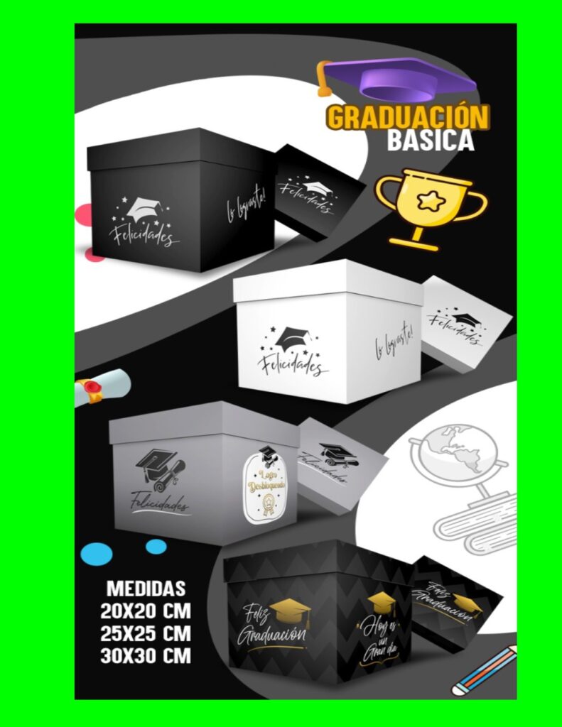 Caja Cubo Graduaci N Cl Sica Cm Paquete Piezas Empaques