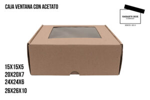 Caja acetato con ventana 20x20x7 cm. (Paquete 12 piezas)