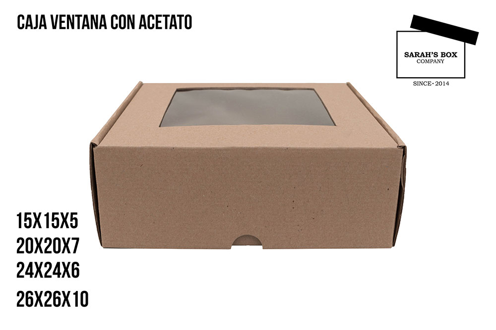 Cajas negra con ventana d acetato, - Cajas De Carton S 23.
