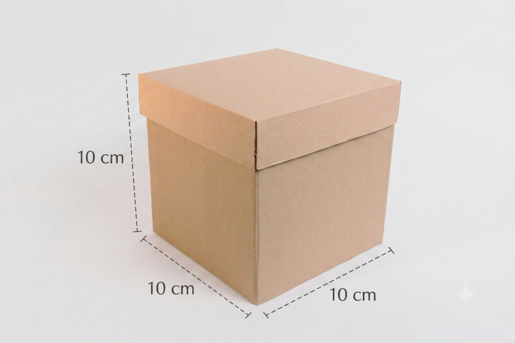 Paquete de 100 Cajas cubo natural 10x10x10 cm.