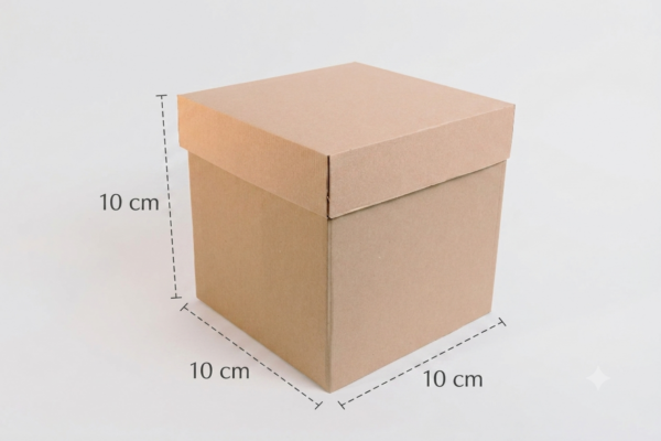 Caja cubo natural 10x10x10 cm. (Paquete 100 piezas)