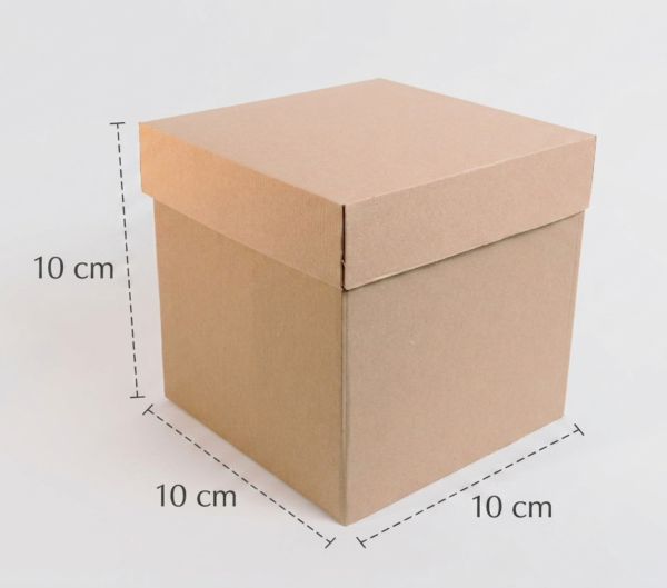 Caja cubo natural 10x10x10 cm. (Paquete 100 piezas)