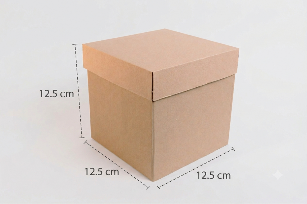 Paquete de 100 Cajas cubo natural 12.5x12.5x12.5 cm.