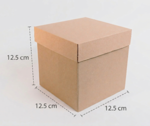 Caja cubo natural 12.5x12.5x12.5 cm. (Paquete 100 piezas)