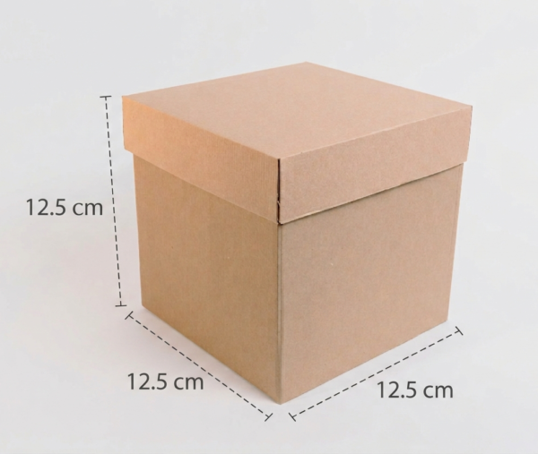 Caja cubo natural 12.5x12.5x12.5 cm. (Paquete 100 piezas)