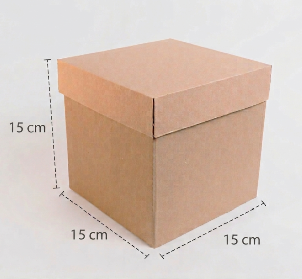 Caja cubo natural 15x15x15 cm. (Paquete 150 piezas)