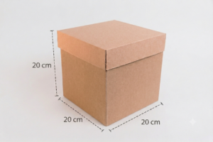 Caja cubo natural 20x20x20 cm. (Paquete 12 piezas)