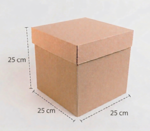 Caja cubo natural 25x25x25 cm. (Paquete 12 piezas)