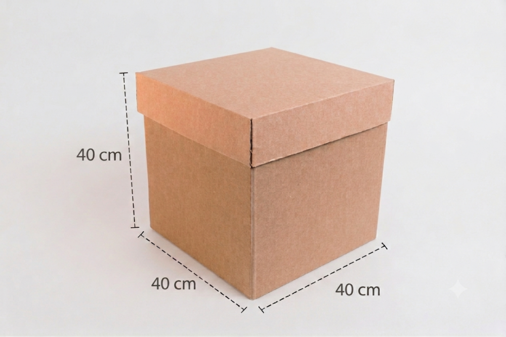 Paquete de 12 Cajas cubo natural 40x40x40 cm.