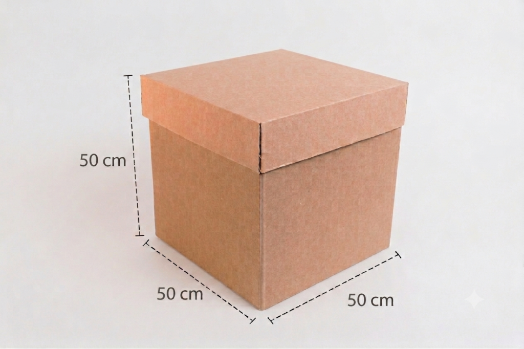 Paquete de 12 Cajas cubo natural 50x50x50 cm.