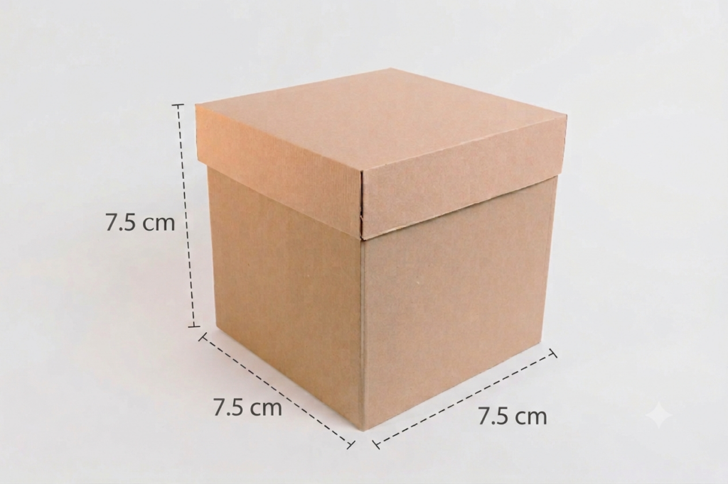 Paquete de 12 Cajas cubo natural 7.5x7.5x7.5 cm.