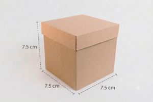 Caja cubo natural 7.5x7.5x7.5 cm. (Paquete 12 piezas)