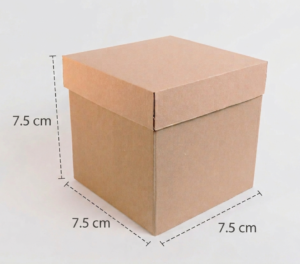 Caja cubo natural 7.5x7.5x7.5 cm. (Paquete 12 piezas)